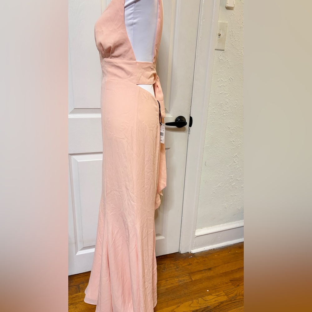 Fame and Partners Blush Pink V-Neck Maxi Skirt - Picture 4 of 9